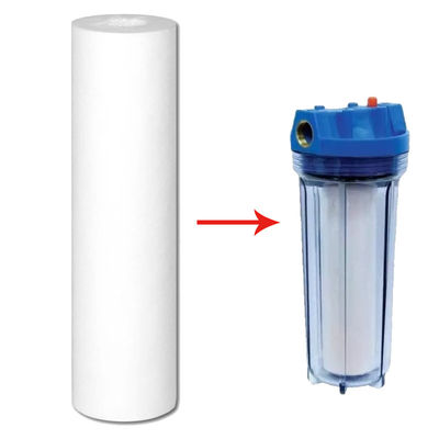 Filtre à cartouche en fibres de polyester soufflées de 40 pouces pour filtrer les liquides des aliments blancs