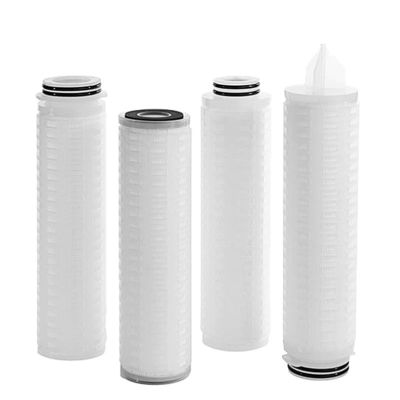 10 pouces 0,22 micron PP PTFE Pes Nylon Plissé Cartouche de filtre à membrane à microns pour le système RO
