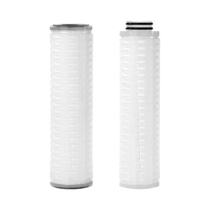10 pouces 0,22 micron PP PTFE Pes Nylon Plissé Cartouche de filtre à membrane à microns pour le système RO