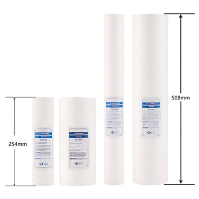 10 20 30 40 pouces Cartouches de filtre à sédiments PP à haut débit de 5 microns pour la préfiltration RO