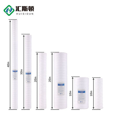 10 pouces 1 micron PP sédiment de chaîne de plaie moteur cartouche de filtre à eau industriel