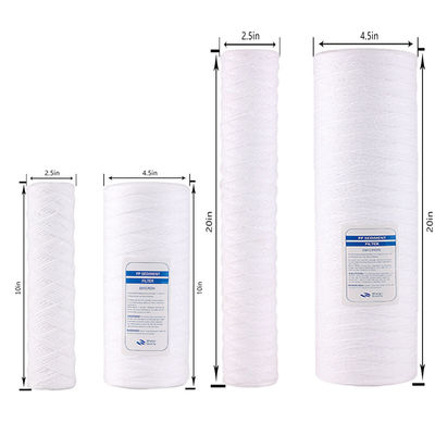 0.68 kg 40 * 2,5 pouces PP Filtre de sécurité avant en coton Élément de filtre de plaie en fibre de verre en nylon en spirale