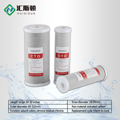 Cartouche de filtre CTO à charbon actif de 20*2,5 pouces pour système de filtration d'eau domestique