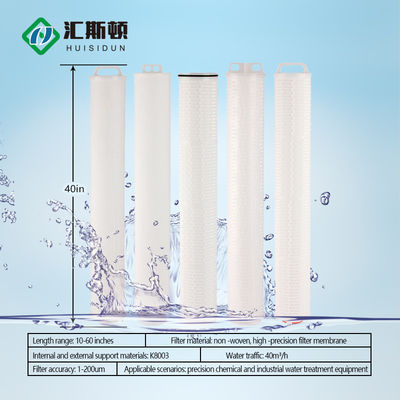 Filtre à cartouche plissée en PP à débit élevé de 5 microns pour usine de traitement de l'eau de dessalement